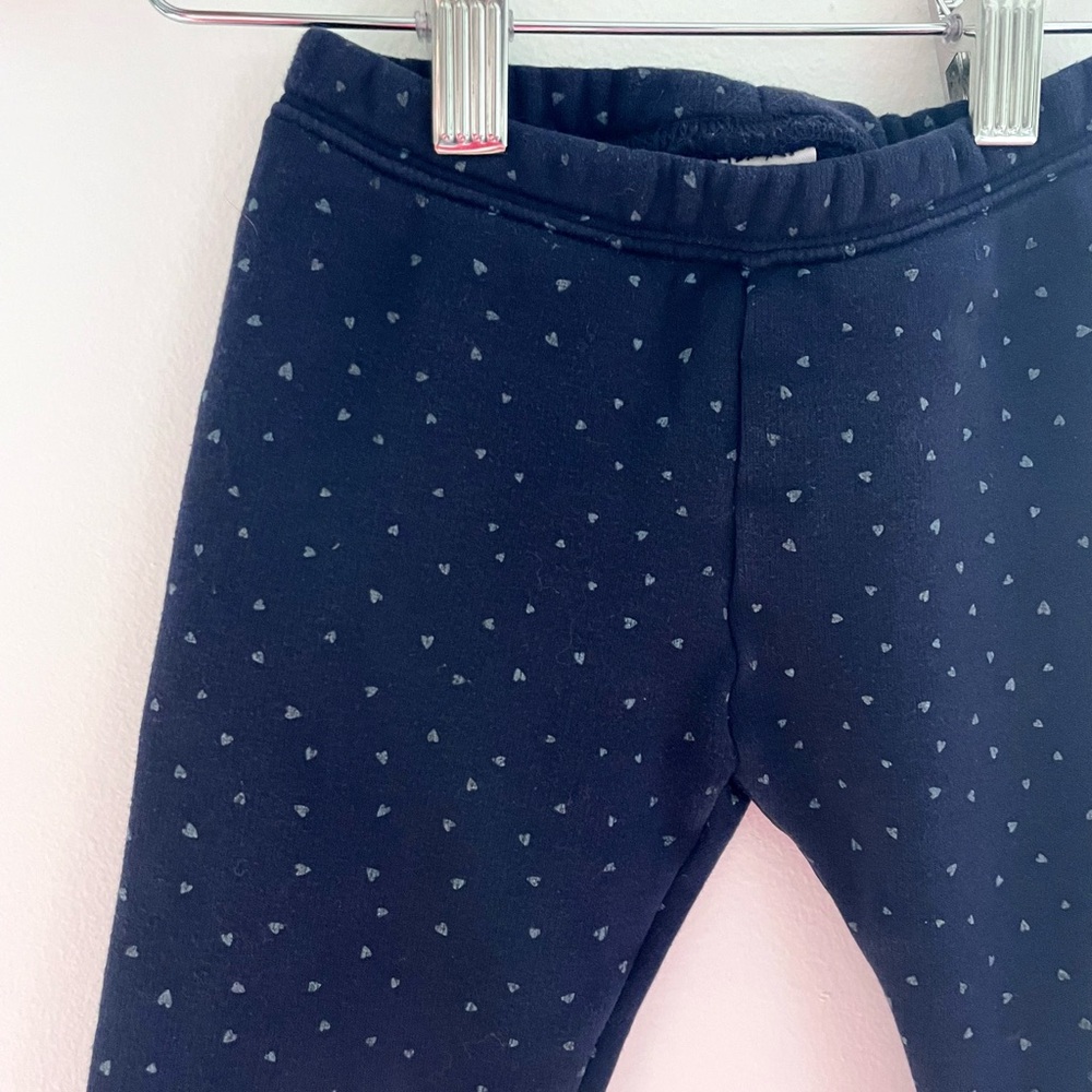 5/$21💥Gap Fleecy Brushed Inside Leggings Joggers, Navy Hearts, Super Soft!